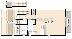 ツインベル 1LDKの間取図画像