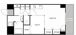 プレステージ新栄 1LDKの間取図画像