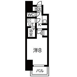 メイクス名駅太閤 1Kの間取図画像