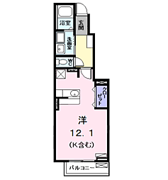 クラールF ワンルームの間取図画像