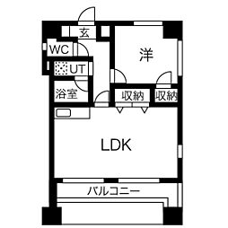 SLR吹上 1LDKの間取図画像