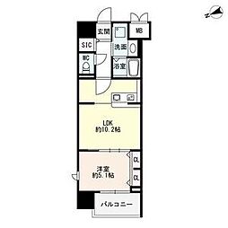 ザ・シンフォニア新栄 1LDKの間取図画像