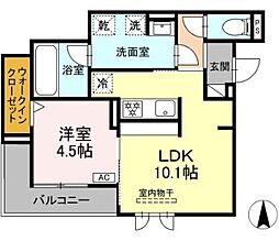 セレスティア中村 1LDKの間取図画像