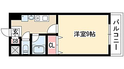 フローラ98 1Kの間取図画像
