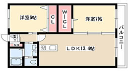 reiz 2LDKの間取図画像