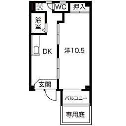 ランドスクエア本陣 1DKの間取図画像