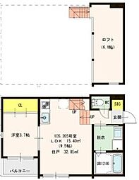 Stage苗代町 1LDKの間取図画像