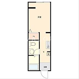 グラン・エスペランサ 1階ワンルームの間取り