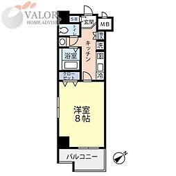 グランヴァンウエストヴィル町田 1Kの間取図画像