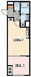 相模原市南区南台4丁目アパート 1LDKの間取図画像