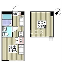 ヴィルナタル ワンルームの間取図画像