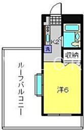 南台ホワイトハイツ ワンルームの間取図画像