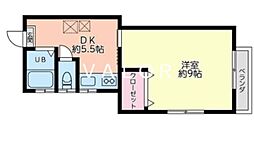 ベルメゾン 1DKの間取図画像