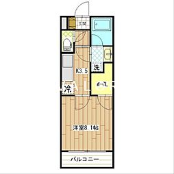 メゾンドアンジュ 1Kの間取図画像