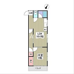 ラパールピア 1LDKの間取図画像