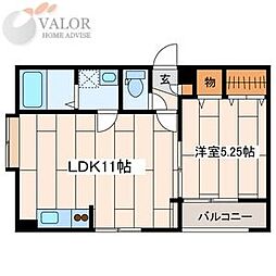 プレミアムヒルズマチダ 1Kの間取図画像
