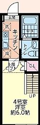 Palette Base北里 1Kの間取図画像