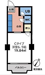 ヴァルゴ相模が丘 1Kの間取図画像