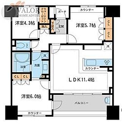 KDXレジデンス町田 3LDKの間取図画像