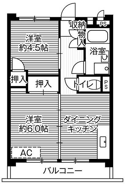 ビレッジハウス向台タワー1号棟 0424｜東京都西東京市向台町４丁目(賃貸マンション2DK・4階・40.38㎡)の写真 その2