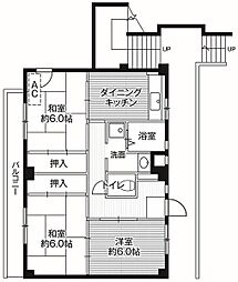 ビレッジハウス古和釜5 3DKの間取図画像