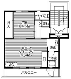 ビレッジハウス駒ヶ根宿舎2号棟 1LDKの間取図画像