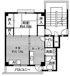 ビレッジハウス大泉2 2Kの間取図画像