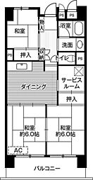 ビレッジハウス成田吾妻タワー 3SDKの間取図画像