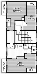 ビレッジハウス野幌6 2LDKの間取図画像