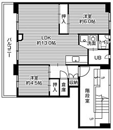 ビレッジハウス札苗2号棟 2LDKの間取図画像