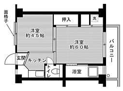 ビレッジハウス忠岡1号棟 1DKの間取図画像