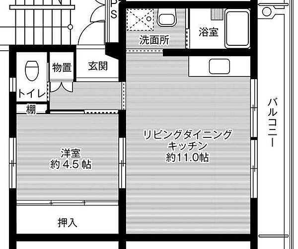 ビレッジハウス社1号棟 0301｜兵庫県加東市沢部(賃貸マンション1LDK・3階・39.83㎡)の写真 その2