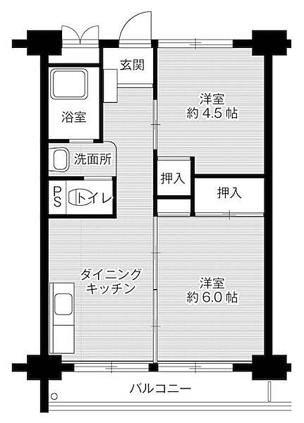 ビレッジハウス南清水タワー1号棟 1128｜兵庫県尼崎市南清水(賃貸マンション2DK・11階・39.80㎡)の写真 その2