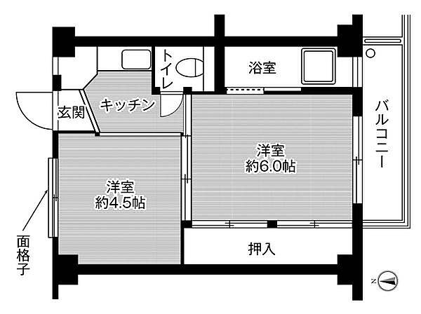 ビレッジハウス滝山3号棟 0106｜鳥取県鳥取市滝山(賃貸マンション2K・1階・28.98㎡)の写真 その2