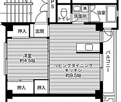 ビレッジハウス林10号棟 0307 ｜ 岡山県倉敷市林1136-4（賃貸マンション1LDK・3階・33.54㎡） その2