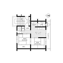 ビレッジハウス栗面1棟 2DKの間取図画像