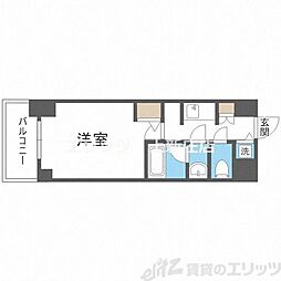 アーデン西天満 1Kの間取図画像
