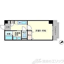 M・緑地 1Kの間取図画像