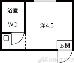 メゾン千里山 ワンルームの間取図画像