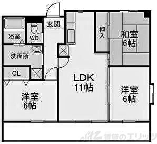 コンプリーションV 305｜大阪府茨木市桑田町(賃貸マンション3LDK・3階・65.73㎡)の写真 その2