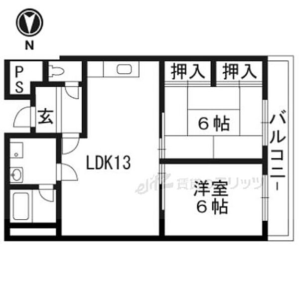 ピアドミール 204｜大阪府茨木市若園町(賃貸マンション2LDK・2階・56.00㎡)の写真 その2