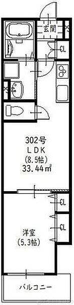 クリエオーレ庄屋II 302｜大阪府摂津市庄屋１丁目(賃貸アパート1LDK・3階・33.44㎡)の写真 その2