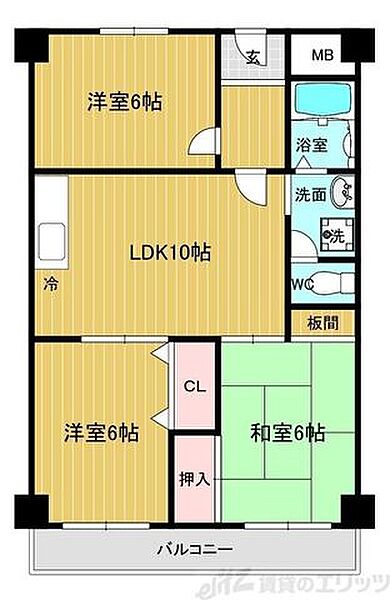 アンセスター91 206｜大阪府摂津市東正雀(賃貸マンション3LDK・2階・57.71㎡)の写真 その2