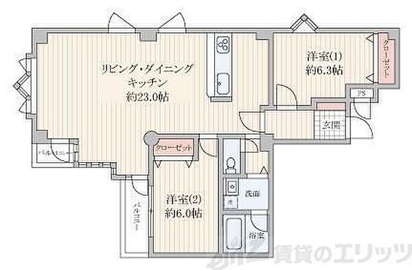 プリオール千里 401｜大阪府吹田市千里山高塚(賃貸マンション2LDK・4階・82.68㎡)の写真 その2