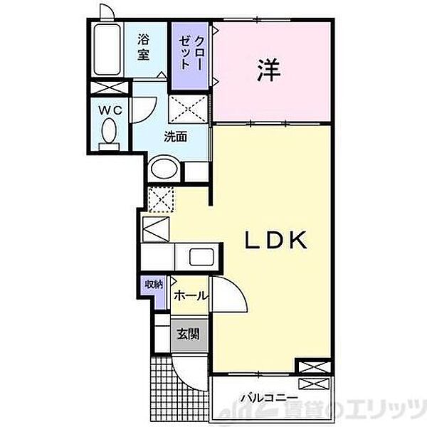 コリーヌ 101｜大阪府箕面市彩都粟生南２丁目(賃貸アパート1LDK・1階・37.13㎡)の写真 その2