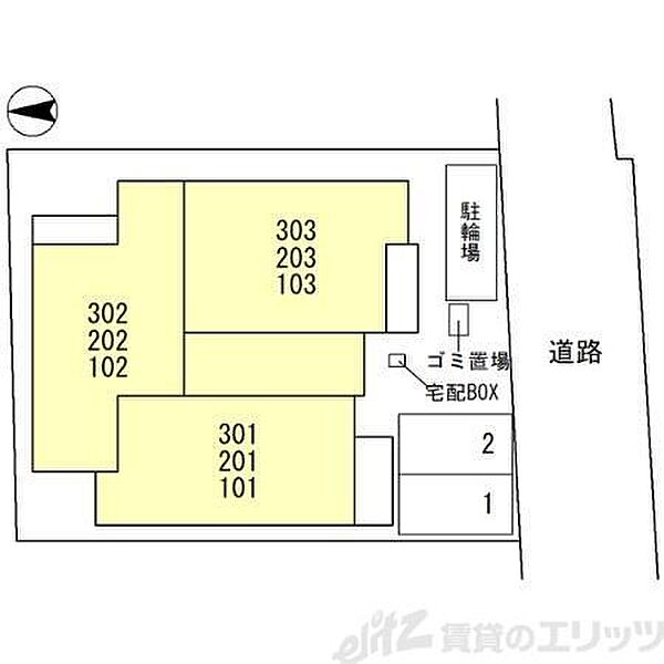 bonheur茨木 201｜大阪府茨木市上中条２丁目(賃貸アパート2LDK・2階・57.50㎡)の写真 その3