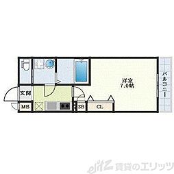 インザグレイス新大阪ソレアード 11階1Kの間取り