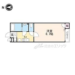 クレイノ欅 1階1Kの間取り