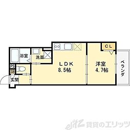 仮称）高槻市赤大路共同住宅 3階1LDKの間取り