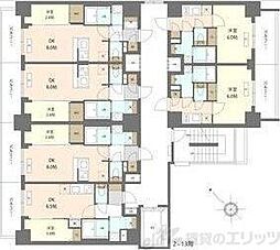 エスリードレジデンス ザ・グラン 梅田イースト 1DKの間取図画像